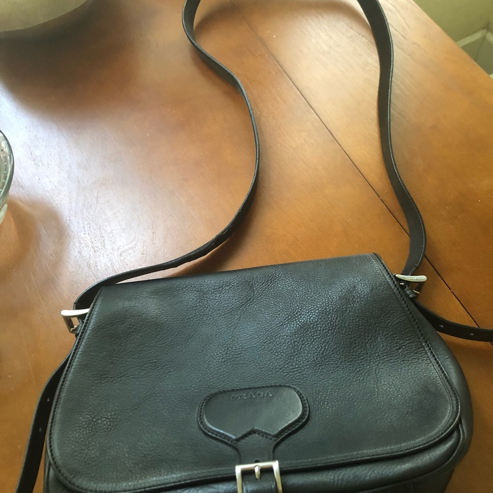 Prada 2001 vintage leather messenger bag